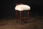 Exotic Wood Stool in Sheepskin by Costantini, Umberto | Chairs by Costantini Design. Item composed of wood and fabric