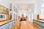 Large Double Shade | Chandeliers by CP Lighting | Mamaroneck Public Library in Mamaroneck. Item composed of synthetic