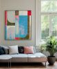 The Maze Blue and Pink | Oil And Acrylic Painting in Paintings by Ronald Hunter. Item made of canvas works with contemporary & industrial style
