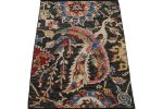Rug & Kilim’s Persian Kerman Rug in Black with Vibrant | Area Rug in Rugs by Rug and Kilim
