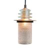 Beaded Glass Insulator Light Pendant Clear with Rusted Metal | Pendants by RailroadWare Lighting Hardware & Gifts. Item made of glass works with contemporary & country & farmhouse style
