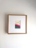 Bright Framed Fiber Art | Tapestry in Wall Hangings by Sarah Lawrence. Item composed of wood and cotton in minimalism or mid century modern style