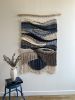Modern Handwoven Wall Hanging for Boho Home "Earth & Sea" | Wall Hangings by Tissage Sauvage. Item composed of wood & cotton compatible with boho and country & farmhouse style