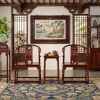 Legacy Ellsworth Ming Begonia Openwork Horseshoe Armchair I | Chairs by Dynasty Artisan. Item made of wood works with contemporary & eclectic & maximalism style