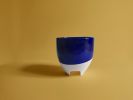 Geta pot - Porcelain biscuit and cobalt glaze | Planter in Vases & Vessels by Clémence Birot. Item composed of ceramic in minimalism or contemporary style