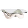 Amorph Net Coffee Table, White Lacquered with Organic Shaped | Tables by Amorph. Item composed of wood and glass
