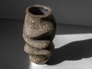 Black Stone Floor Vase - Monolith Series in Bio Concrete | Vases & Vessels by Donatas Žukauskas. Item made of cement & paper compatible with contemporary and japandi style