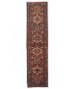 Vintage Rusty Red Geometric 2'4X9'6 Karajeh Runner Rug | Rugs by Magic Rugs. Item made of cotton