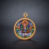 Premium Samantabhadra Thangka Pendant Zodiac Art | Ornament in Decorative Objects by Dynasty Artisan. Item made of metal compatible with contemporary and eclectic & maximalism style