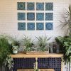 Set of 12 turquoise wall art tiles | Tiles by GVEGA. Item composed of ceramic in boho or mediterranean style