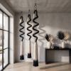Large Fiber Art Ceiling Sculpture | Wall Sculpture in Wall Hangings by Sarmal Design. Item made of cotton with metal works with boho & japandi style