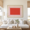 Pink and Bright Red Abstract Minimalist Art Print | Prints in Paintings by Emily Keating Snyder. Item made of paper works with boho & minimalism style