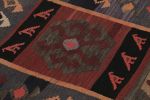 Vintage Zanjan Persian Kilim Runner Rug, Gray with Tribal | Area Rug in Rugs by Rug and Kilim