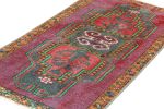 Vintage Oushak Rug with Polychromatic Geometric Medallions | Area Rug in Rugs by Rug and Kilim