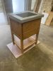 Lyndale Vanity Base and Concrete Vanity Top | Countertop in Furniture by Wood and Stone Designs. Item made of oak wood with concrete