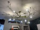 newGROWTH with leaves | Chandeliers by CP Lighting. Item made of aluminum works with contemporary & country & farmhouse style
