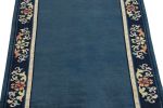Vintage Chinese Deco style rug in Deep Blue, Navy Border | Area Rug in Rugs by Rug and Kilim
