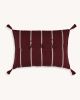 Rayas Stripe Zinacantán Cushion (BURGUNDY) | Pillows by Routes Interiors. Item composed of cotton in boho or eclectic & maximalism style