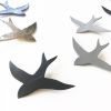 Extra Large Wall Art 18 Swallows Gray & Metallic Gold Birds | Wall Sculpture in Wall Hangings by Elizabeth Prince Ceramics. Item made of ceramic works with contemporary & country & farmhouse style