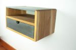 Aby Cloud White Dark Grey | Floating Table in Tables by Curly Woods. Item made of oak wood & concrete compatible with modern style