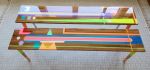 Colorful Long Narrow Resin Console Tables | Tables by Epoxy Coffee Table Shop. Item in boho or contemporary style