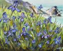 Pacific Coast Irises | Oil And Acrylic Painting in Paintings by Lisa Elley ART. Item made of canvas & synthetic