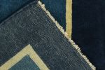 Vintage Chinese Deco style rug in Deep Blue, Gold & Pastel | Area Rug in Rugs by Rug and Kilim