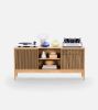 TONN 150 large record player stand vinyl record storage, oak | Media Console in Storage by Mo Woodwork | Stalowa Wola in Stalowa Wola. Item composed of oak wood in minimalism or mid century modern style