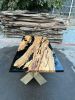 Epoxy Table - Black Resin Dining Table - Custom Olive Table | Tables by Tinella Collection. Item made of wood with brass works with minimalism & art deco style