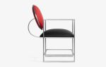 Naifu Metal and Faux Leather Chair | Accent Chair in Chairs by LAGU. Item made of metal compatible with minimalism and contemporary style