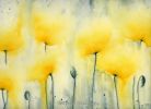 "Find Joy Everyday' Yellow Poppies Original Watercolor | Watercolor Painting in Paintings by Myriad Shades Art. Item works with contemporary & modern style