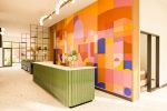 Geometric Abstract Lobby Mural — Arthaus Telegraph | Public Art by Blaise Danio | Arthaus Telegraph in Berkeley