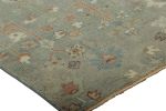 Rug & Kilim’s Oushak Square Rug in Blue with Floral Patterns | Area Rug in Rugs by Rug and Kilim