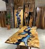 Blue Ocean Epoxy Resin Table - Epoxy Wood Table - Live Edge | Dining Table in Tables by Gül Natural Furniture. Item composed of wood and stone in contemporary or country & farmhouse style