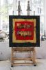 Ice Cube Night | Oil And Acrylic Painting in Paintings by Jill Krutick | Jill Krutick Fine Art in Mamaroneck. Item made of canvas