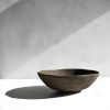 Fluted Centerpiece Bowl in Earthen Brown Concrete | Decorative Bowl in Decorative Objects by Carolyn Powers Designs. Item composed of concrete in minimalism or contemporary style