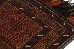 Vintage Baluch Afghan rug in Brown, Blue & Orange Patterns | Area Rug in Rugs by Rug and Kilim