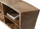 Asymmetrical Low Bookcase in English Walnut | Book Case in Storage by Jonathan Field. Item composed of wood