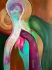 Inner Guru | Oil And Acrylic Painting in Paintings by Kim Powell Art. Item composed of canvas in contemporary or eclectic & maximalism style