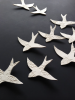 Porcelain wall hanging swallows sculpture artwork set of 9 | Wall Sculpture in Wall Hangings by Elizabeth Prince Ceramics. Item made of ceramic compatible with minimalism and contemporary style