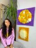 Yellow Flower | Tapestry in Wall Hangings by Mogio - Morgane Girondeau. Item made of wood with wool works with contemporary style