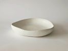 Extra Large White Stoneware Centerpice Bowl 16in | Dinnerware by Àlvar Martínez Mestres. Item in minimalism or contemporary style