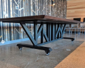 Ash and Steel Community Dining Table | Communal Table in Tables by Where Wood Meets Steel | Senior Planet Center in Denver. Item made of wood with steel works with contemporary & modern style