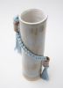Handmade Ceramic Vase #695 in Light Blue with Tencel Braid | Vases & Vessels by Karen Gayle Tinney. Item made of stoneware works with boho & contemporary style