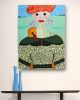 INVISIBLE WINGS - original portrait painting with swan | Oil And Acrylic Painting in Paintings by Marinela Puscasu. Item composed of canvas in contemporary or country & farmhouse style