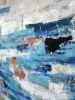 Adrift | Collage in Paintings by Adam Collier Noel. Item made of canvas compatible with contemporary and coastal style