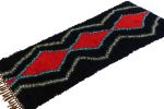 Vintage Moroccan Runner in Black with Red Diamond Medallions | Area Rug in Rugs by Rug and Kilim