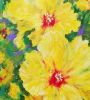 Yellow Hibiscus - Original Painting | Oil And Acrylic Painting in Paintings by Iryna Fedarava. Item composed of paper in contemporary or modern style