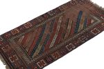 Antique Kazak Runner Rug with Red & Blue Geometric Patterns | Area Rug in Rugs by Rug and Kilim