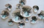 Porcelain Wall Sculpture, 14 Pieces Set, Green-Turquoise | Wall Hangings by SevaCeramics | The Ritz-Carlton, Half Moon Bay in Half Moon Bay. Item made of ceramic compatible with japandi style